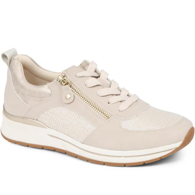 Women's Pavers Lace-Up Trainers - Beige - Size 4 on Productcaster.