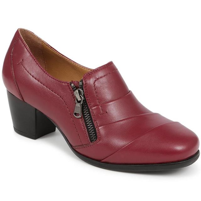 Women's Pavers Heeled Court Shoes - Burgundy - Size 4 on Productcaster.