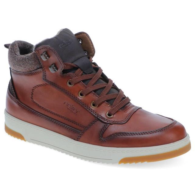 Men's Rieker Leather Hi-Top Trainers - Tan - Size 10 on Productcaster.