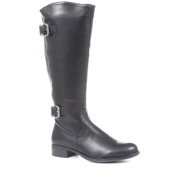 Women's Pavers Buckle Rider Boots - Black - Size 5 on Productcaster.