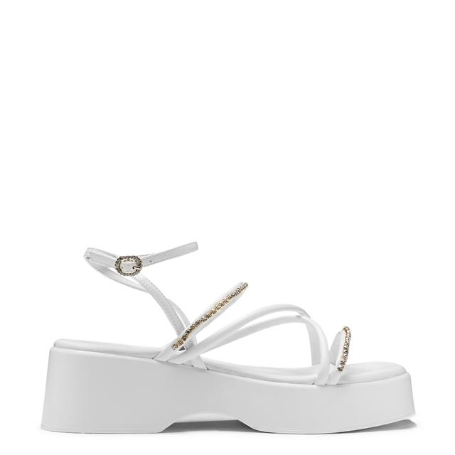 Monarch Strappy Diamante Sandals - White, UK 8 / White on Productcaster.