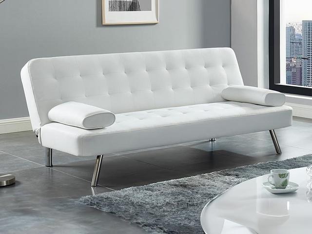 Schlafsofa Klappsofa - Kunstleder - Weiß - MICHELLE II on Productcaster.