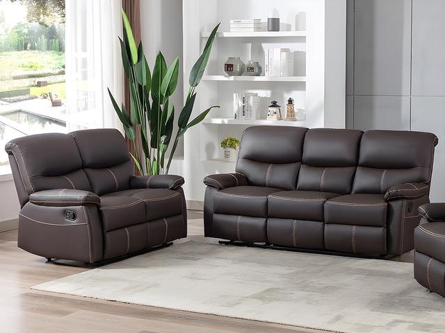 Couchgarnitur Relax 3+2 - Kunstleder - Braun - CANBY on Productcaster.