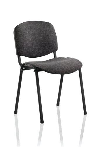 ISO Stacking Chair Charcoal Fabric Black Frame Without Arms - Radius Office Furniture on Productcaster.