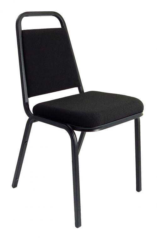 Banqueting Stacking Visitor Chair Black Frame Black Fabric - Radius Office Furniture on Productcaster.