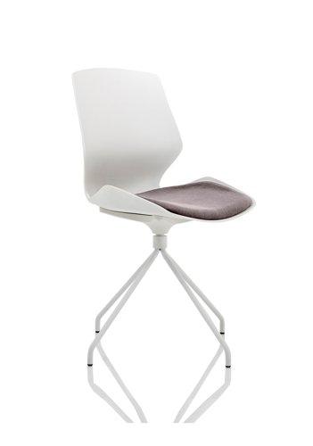 Florence Spindle White Frame Dark Grey Fabric Seat Visitor Chair - Radius Office Furniture on Productcaster.