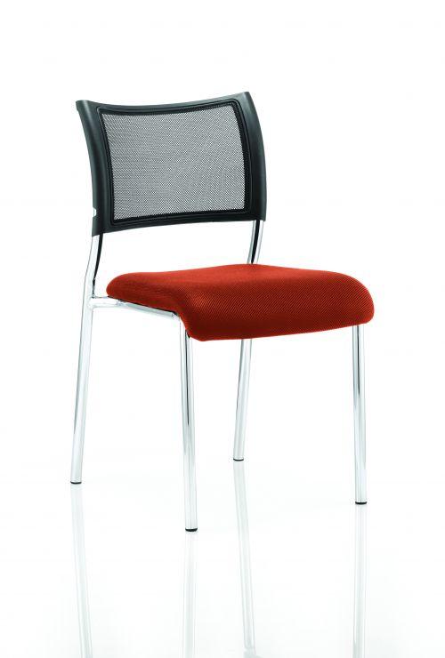 Brunswick No Arm Bespoke Colour Seat Chrome Frame Tabasco Orange - Radius Office Furniture on Productcaster.