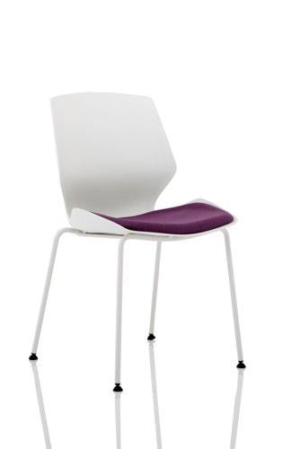 Florence White Frame Visitor Chair in Bespoke Seat Tansy Purple - Radius Office Furniture on Productcaster.