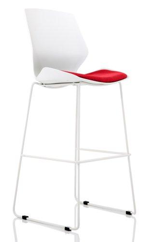 Florence White Frame High Stool in Bespoke Seat Bergamot Cherry - Radius Office Furniture on Productcaster.