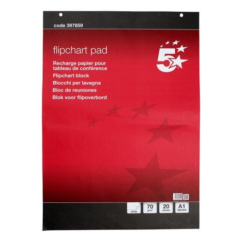 5 Star Office Meeting Flipchart Pad Perforated 20 Sheets A1 (Pack of 5) on Productcaster.