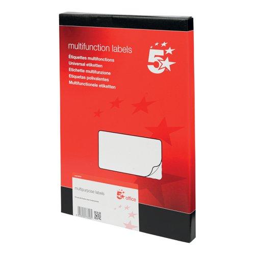 5 Star Office Multipurpose Labels Laser Copier Inkjet 99x93mm White (Pack of 600) on Productcaster.