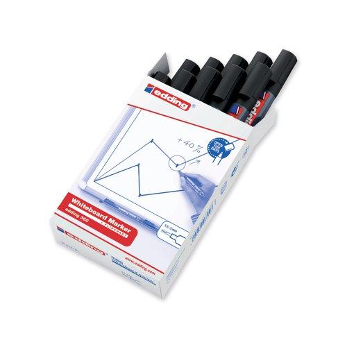 Edding 360 Drywipe Marker Black (Pack of 10) 4-360001 on Productcaster.