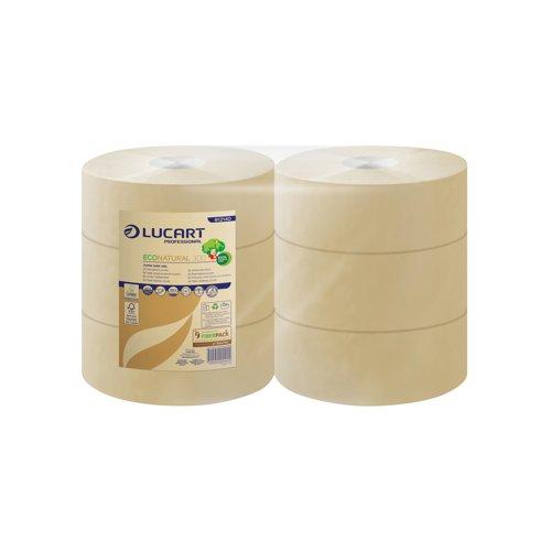 Lucart EcoNatural 300 Jumbo Toilet Roll (Pack of 6) 812140AP on Productcaster.