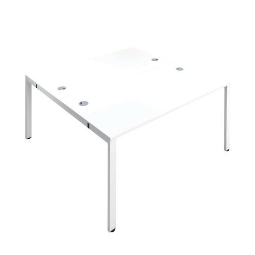 Jemini 2 Person Bench Desk 1200x1600x730mm White/White KF808695 on Productcaster.