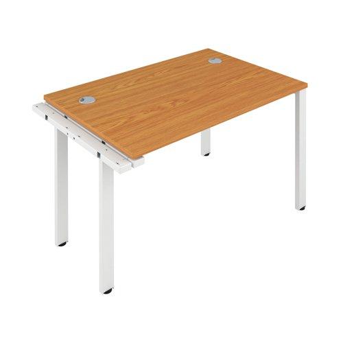 Jemini 1 Person Extension Bench Desk 1600x800x730mm Nova Oak/White KF809289 on Productcaster.