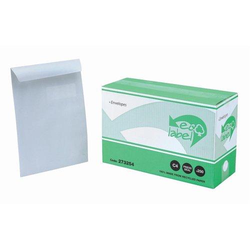 5 Star Eco Envelopes Recycled Pocket Self Seal Window 90gsm C4 324x229mm White (Pack of 250) on Productcaster.