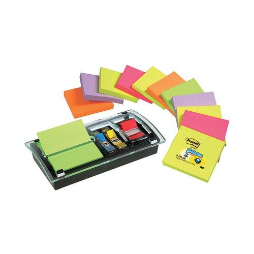 Post-it Designer Combi Note Dispenser with Z-Notes and Index Tabs Black DS100-VP on Productcaster.