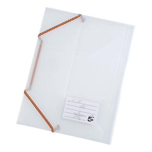 5 Star Office 3 Flap Elasticated File Polypropylene A4 Translucent (Pack of 5) on Productcaster.