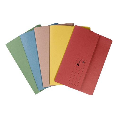 5 Star Office Document Wallet Half Flap 285gsm Recycled Capacity 32mm A4 Assorted (Pack of 50) on Productcaster.