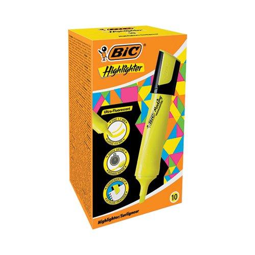 Bic Marking Highlighters Chisel Tip Yellow (Pack of 10) 943647 on Productcaster.