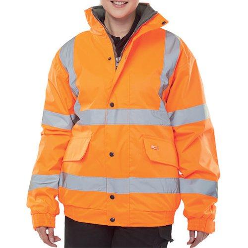 High Visibility Fleece Lined Bomber Jacket Orange XL on Productcaster.