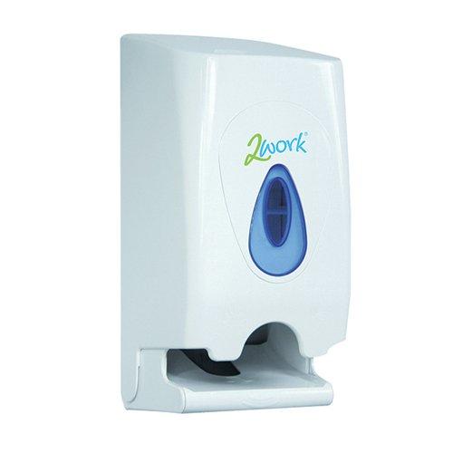 2Work Twin Toilet Roll Dispenser White CPD43612 on Productcaster.