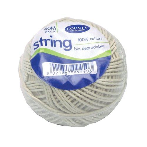 Cotton String Ball Medium 40m Biodegradable (Pack of 12) C172 on Productcaster.