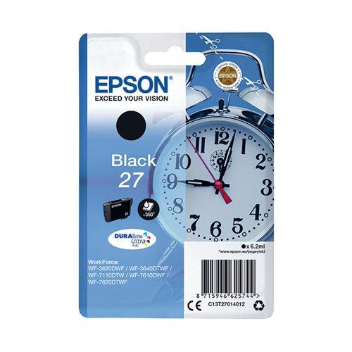 Epson 27 Ink Cartridge DURABrite Ultra Alarm Clock Black C13T27014012 on Productcaster.