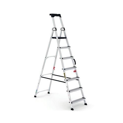 Climb-It Professional 7 Tread Step Ladder with Carry Handle Aluminium CAH107 on Productcaster.