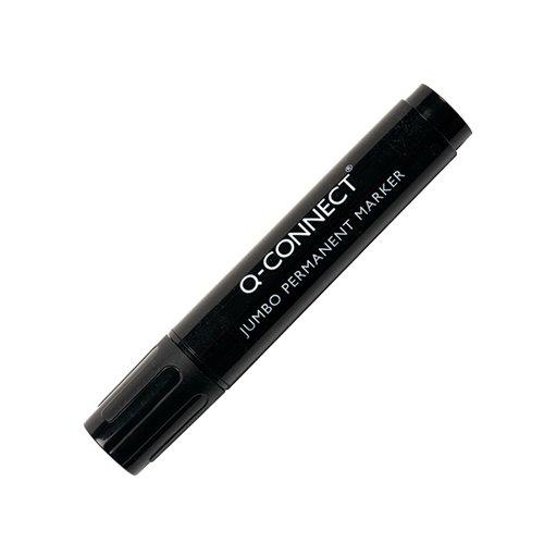 Q-Connect Jumbo Permanent Marker Pen Chisel Tip Black (Pack of 10) KF00270 on Productcaster.