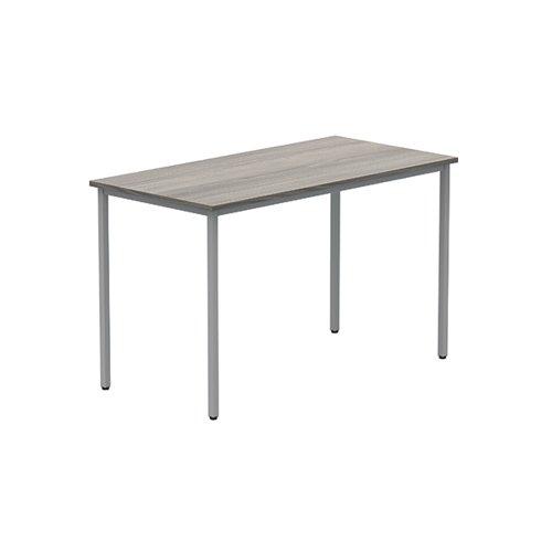 Astin Rectangular Multipurpose Table 1260x680x900mm Alaskan Grey Oak/Silver KF77744 - Radius Office Furniture on Productcaster.