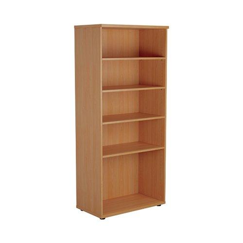 First 4 Shelf Wooden Bookcase 800x450x1800mm Beech KF803713 on Productcaster.