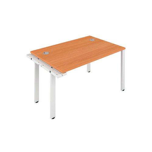 Jemini 1 Person Extension Bench Desk 1200x800x730mm Beech/White KF808541 on Productcaster.