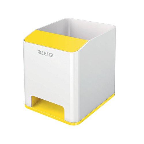 Leitz WOW Sound Pen Holder Dual Colour White/Yellow 53631016 on Productcaster.