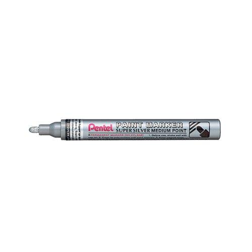 Pentel Paint Marker Medium Silver (Pack of 12) MMP10-Z on Productcaster.