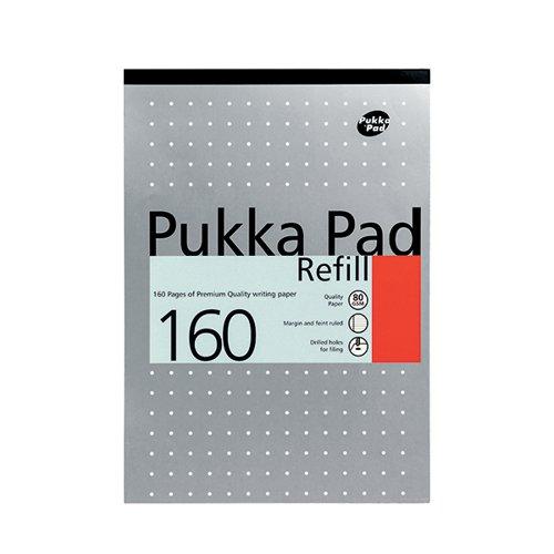 Pukka Pad Ruled Metallic Four-Hole Refill Pad Top Bound 160 Pages A4 (6 Pack) 80/1 on Productcaster.