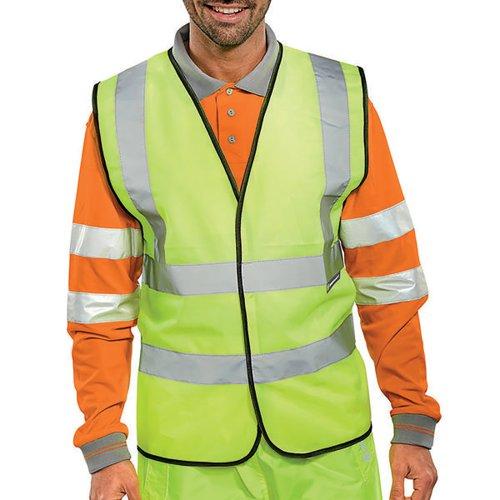 Hi Visibility Vest EN ISO20471 Saturn Yellow Medium WCENGM on Productcaster.