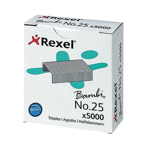 Rexel No 25 Staples 4mm (Pack of 5000) 05025 on Productcaster.