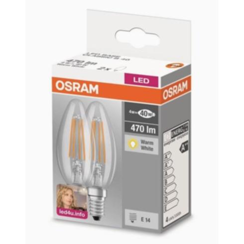 Osram LED kronljus RETROFIT CLASSIC B E14 4W/827 2-pack on Productcaster.