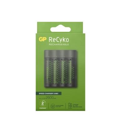 GP ReCyko Speed ​​​​akkulaturi USB sis. 4 kpl AA 2600mAh on Productcaster.