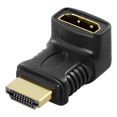 DELTACO HDMI-adapter, 19-pin hane till hona, vinklad on Productcaster.