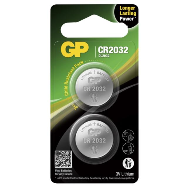 GP Lithium knappcelle CR2032 2-P on Productcaster.