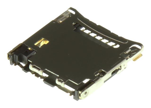 Hirose(hrs) SMD Right Angle Memory Card Connector, MicroSD, Hinged, 8 Contacts on Productcaster.