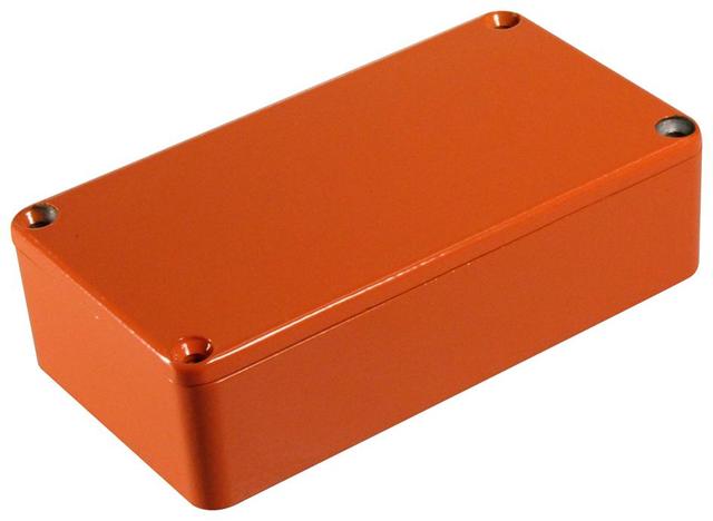 Hammond IP54 Orange Stomp Box Aluminium Instrument Enclosure - 112x60x31mm on Productcaster.