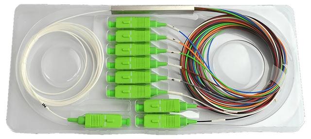 Blake Uk Single Mode Fibre Mini Splitter, 8 Way, Simplex SC/APC, 2m on Productcaster.