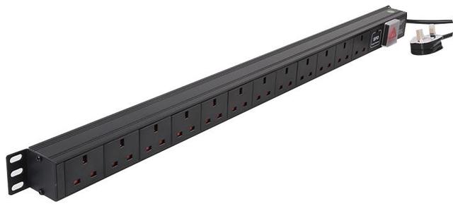 Lms Data 1U 12 Way 13A Mains Sockets to Plug Vertical Surge Protected PDU on Productcaster.