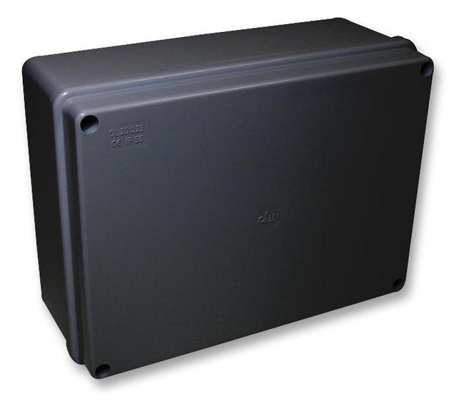 Olan Smooth Sided Thermoplastic Junction Box Enclosure, 190x140x70mm, Black, IP56 on Productcaster.