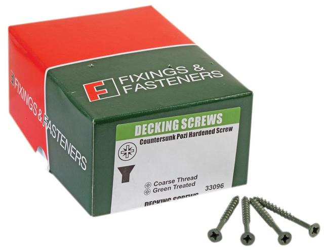 Forgefix 4.5mm x 50mm Pozidriv Countersunk Exterior Green Treated Decking Screws, 200 Pack on Productcaster.