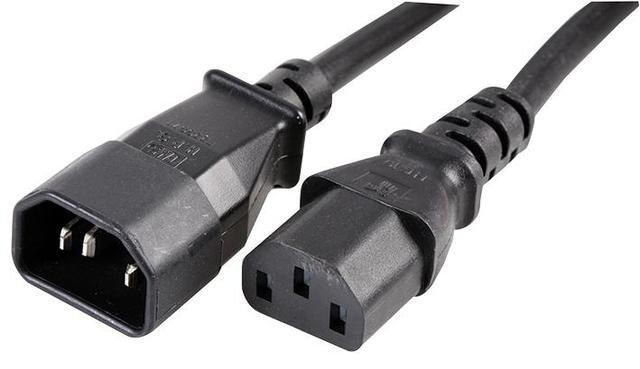 Pro Power 10A IEC C14 Plug to IEC C13 Socket Extension Lead, Black, 2m on Productcaster.