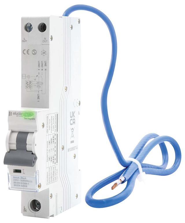 Elucian Single Pole AFDD & RCBO, C Curve, 6kA, 6A, 30mA on Productcaster.